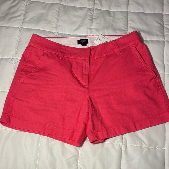 J. Crew 5" Classic Chino Shorts Vivid Begonia Shorts - Picture 2 of 9